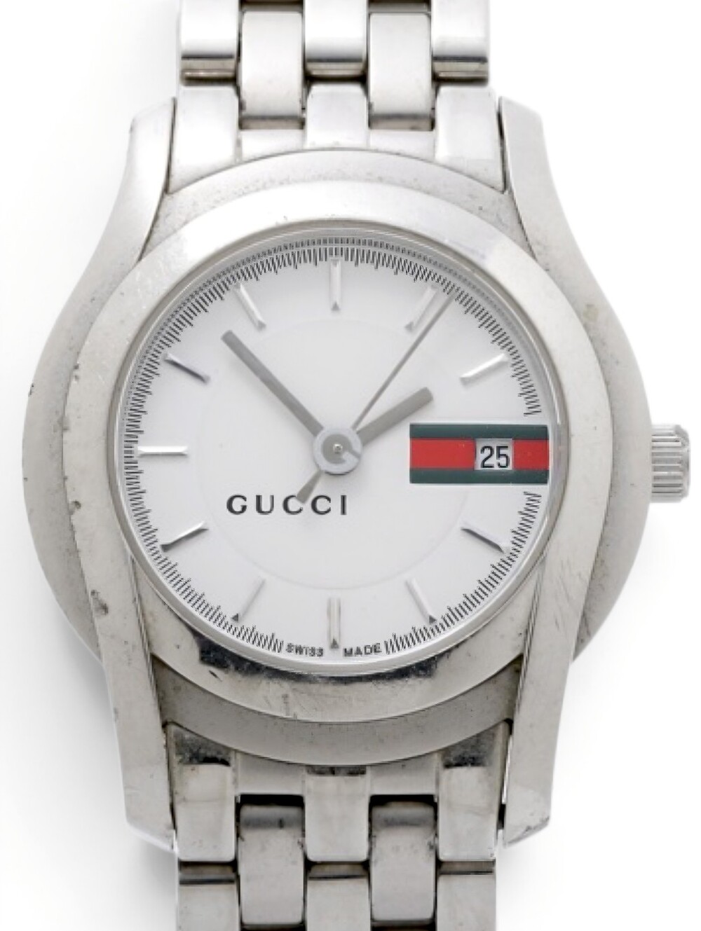 Gucci Sherry Line Watch Silver Stainless Steel with White Dial